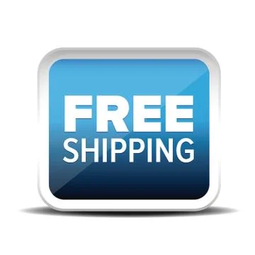 Free shipping button vector Stock Illustration