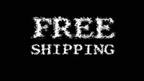 Free Shipping cloud text effect black isolated background Stock Footage 139639408