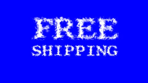 Free Shipping cloud text effect blue isolated background Stock Footage 139639433