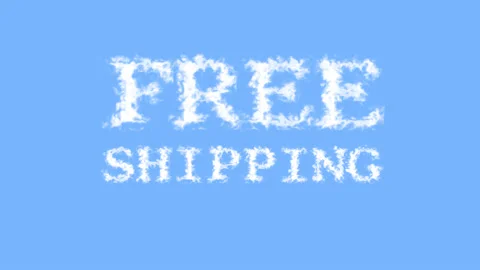 Free Shipping cloud text effect sky isolated background Stock Footage 139639448