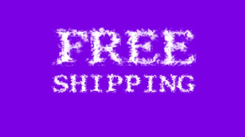Free Shipping cloud text effect violet isolated background Stock Footage 139639462