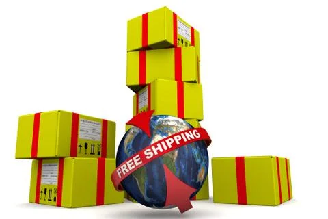 Free shipping. The concept Illustrazione stock