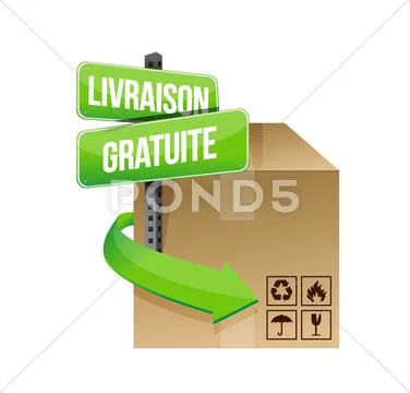 Free shipping concept illustration in french. Stock Illustration
