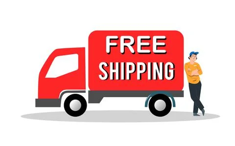 Free shipping concept illustration in vector Stock Illustration