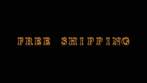 Free Shipping fire text effect black background Stock Footage 136314346