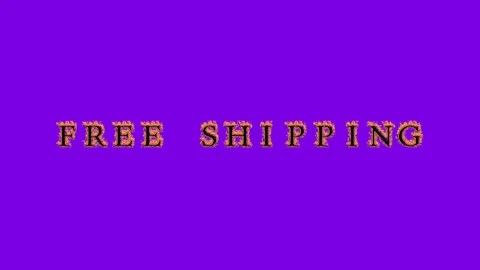 Free Shipping fire text effect violet background Stock Footage 136314352