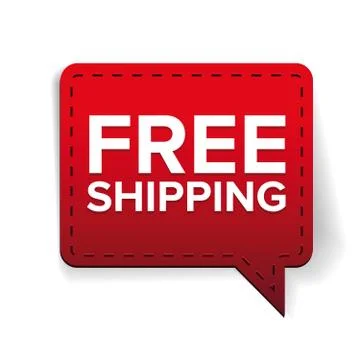 Free Shipping label vector Stock Illustration
