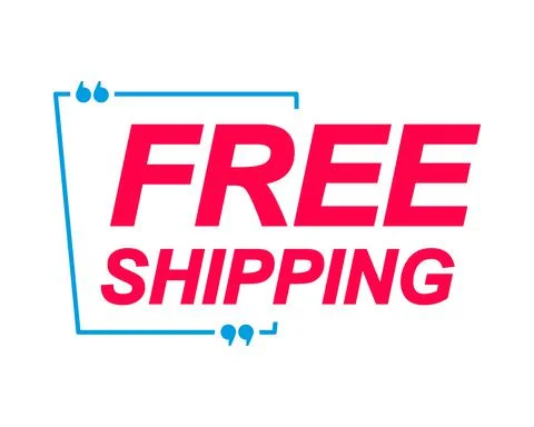 Free Shipping labels. Speech bubbles and marketing sticker. Stock Illustration