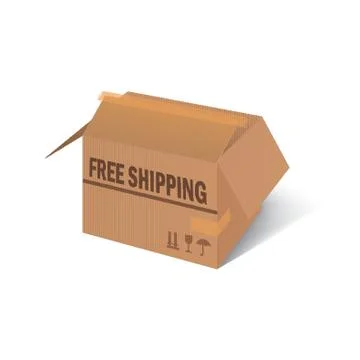Free Shipping Parcel Box Ilustração Stock