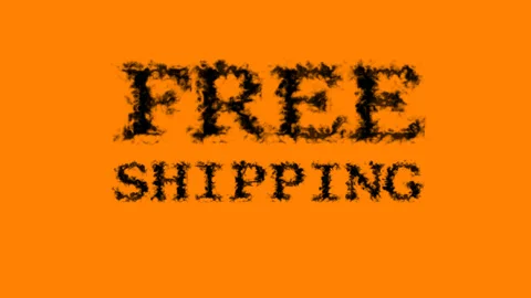 Free Shipping smoke text effect orange isolated background Stock Footage 139627211