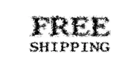 Free Shipping smoke text effect white isolated background Stock Footage 139627437