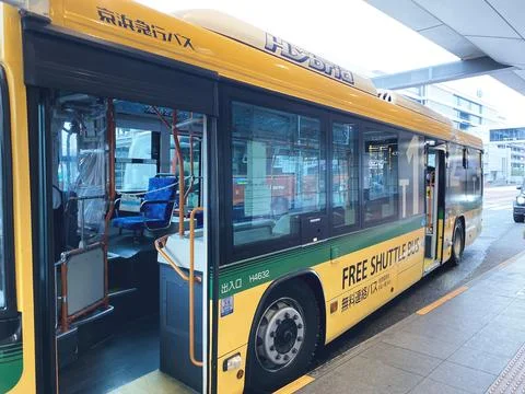 Free Shuttle Bus between the 3 Terminals of Haneda Airport, Tokyo, Japan 20.. Stock Photos