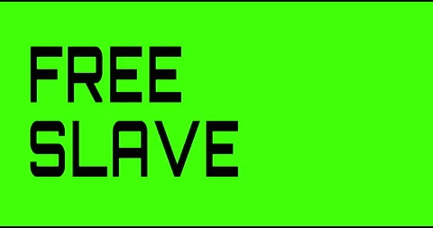 Free slave text green screen, masked glitched effect. Stock Footage 132617665