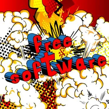 Free Software - Comic book style word on abstract background. イラスト素材
