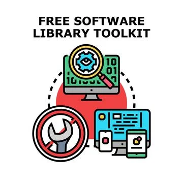 Free software library toolkit concept developing Stockillustratie