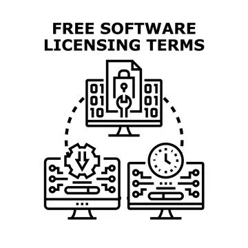 Free software licensing terms and conditions concept Stockillustratie