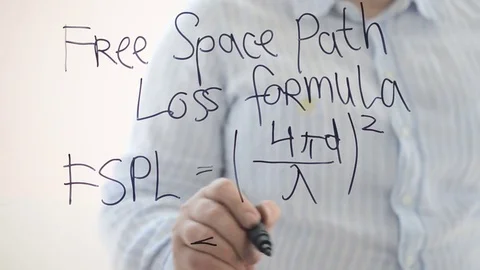 	Free-space path loss formula. Radio-Electronics. Video stock 75008890