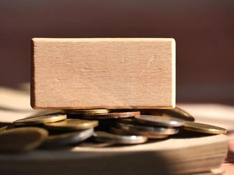 Free space for writing text in the concept of saving money and finance.Sele.. Stock Photos