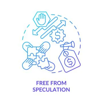 Free from speculation blue gradient concept icon Stock Illustration