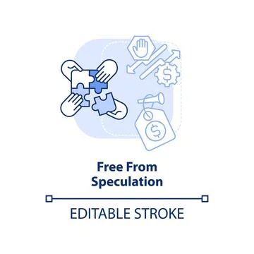 Free from speculation light blue concept icon Stock Illustration