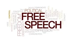 Free speech animated word cloud, text de... | Stock Video | Pond5