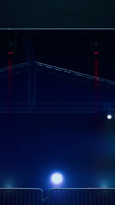 Free stage with lights from lighting devices Stock Footage 294999429