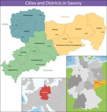 Free State of Saxony Stockillustratie