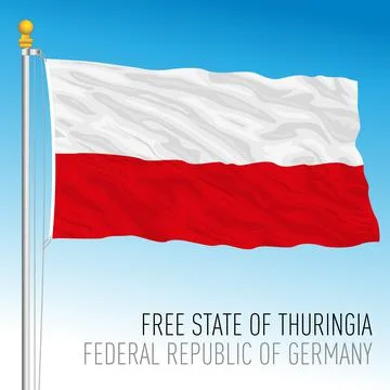 Free State of Thuringia lander flag, federal state of Germany Stock Illustration