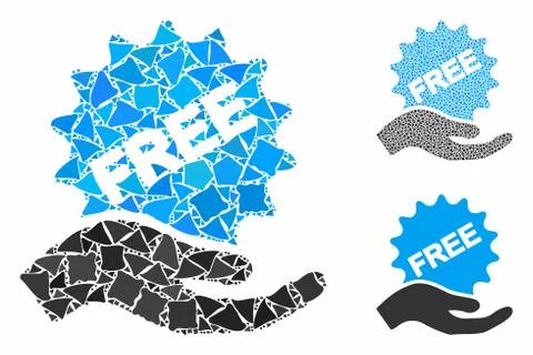 Free sticker hand Composition Icon of Rough Elements 库存插图