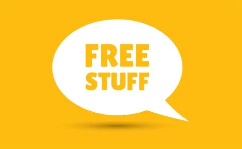 Free stuff speech bubble vector illustration. Communication speech bubble w.. Stock Illustration