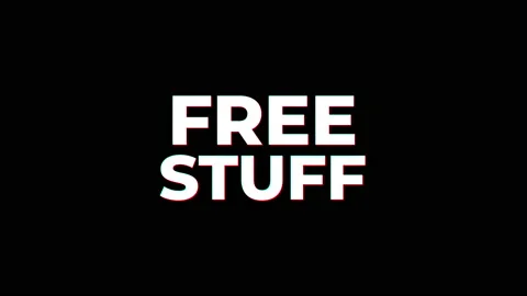 Free stuff text Glitch effect animation. Video stock 219406153