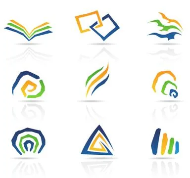 Free Style Abstract Icons Stock Illustration