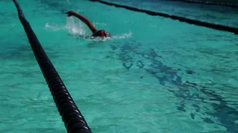 Free style swimming competition male Athletic Stock Footage