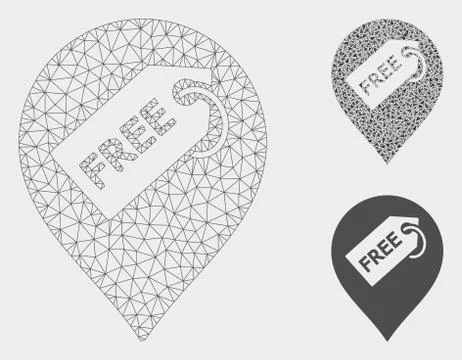 Free Tag Marker Vector Mesh 2D Model and Triangle Mosaic Icon Illustrazione stock