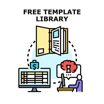Free template library concept for business data and finance Stock Illustration