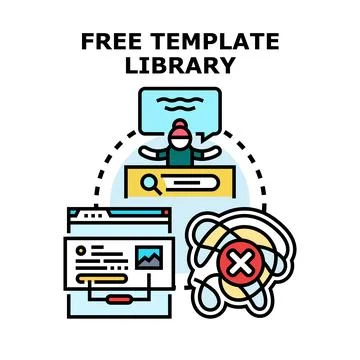 Free template library for design and website building 스톡 일러스트
