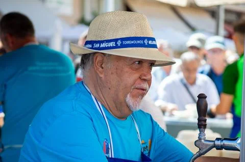 Free testing dinner - Racion de callos dish during San Miguel festival Stock Photos