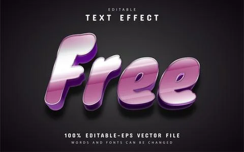Free text, editable 3d text effect Stock Illustration