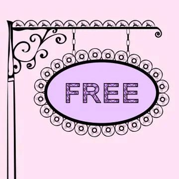 Free text on vintage street sign Stock Illustration