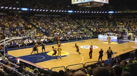 Free throw during basketball game Stock Footage