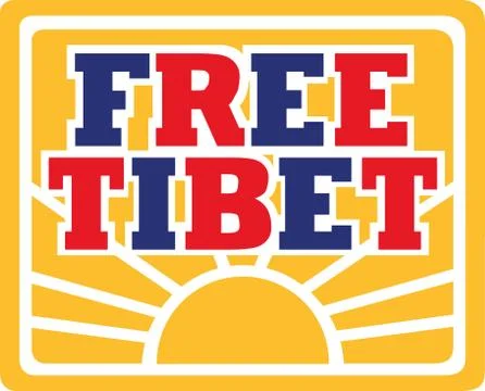 Free Tibet with flag Stock Illustration