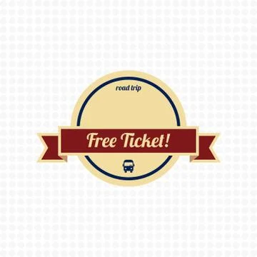 Free ticket label Illustrazione stock