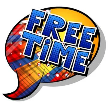 Free Time - Comic book style word on abstract background. Illustrazione stock