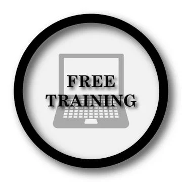 Free training icon. Internet button on white background.. Stock Illustration