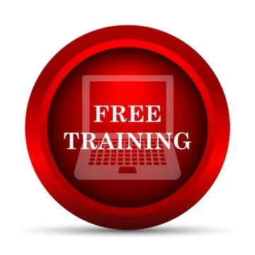 Free training icon. Internet button on white background.. Illustrazione stock