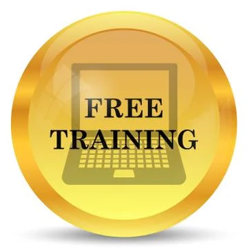 Free training icon. Internet button on white background.. 스톡 일러스트