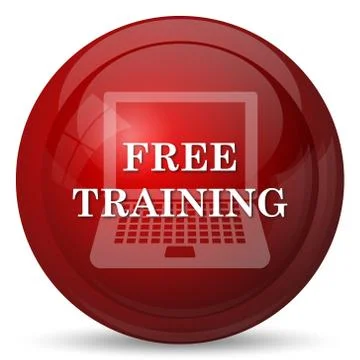 Free training icon. Internet button on white background.. 스톡 일러스트