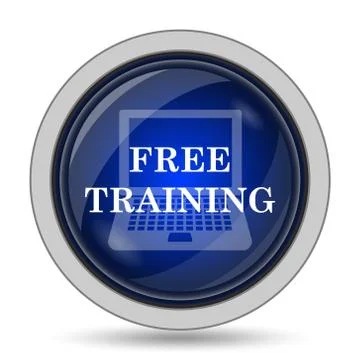 Free training icon. Internet button on white background.. Stock Illustration
