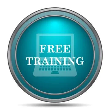 Free training icon. Internet button on white background.. Stock Illustration