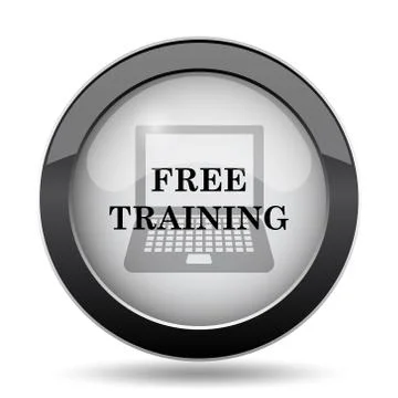 Free training icon. Internet button on white background.. Stock Illustration